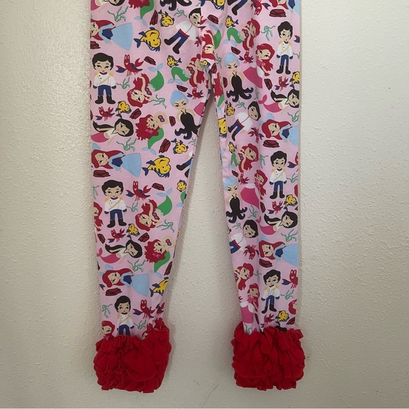 Disney Ariel Theme Boutique Custom Pants Leggings with Ruffle Bottom Size 4/5 - Picture 2 of 2